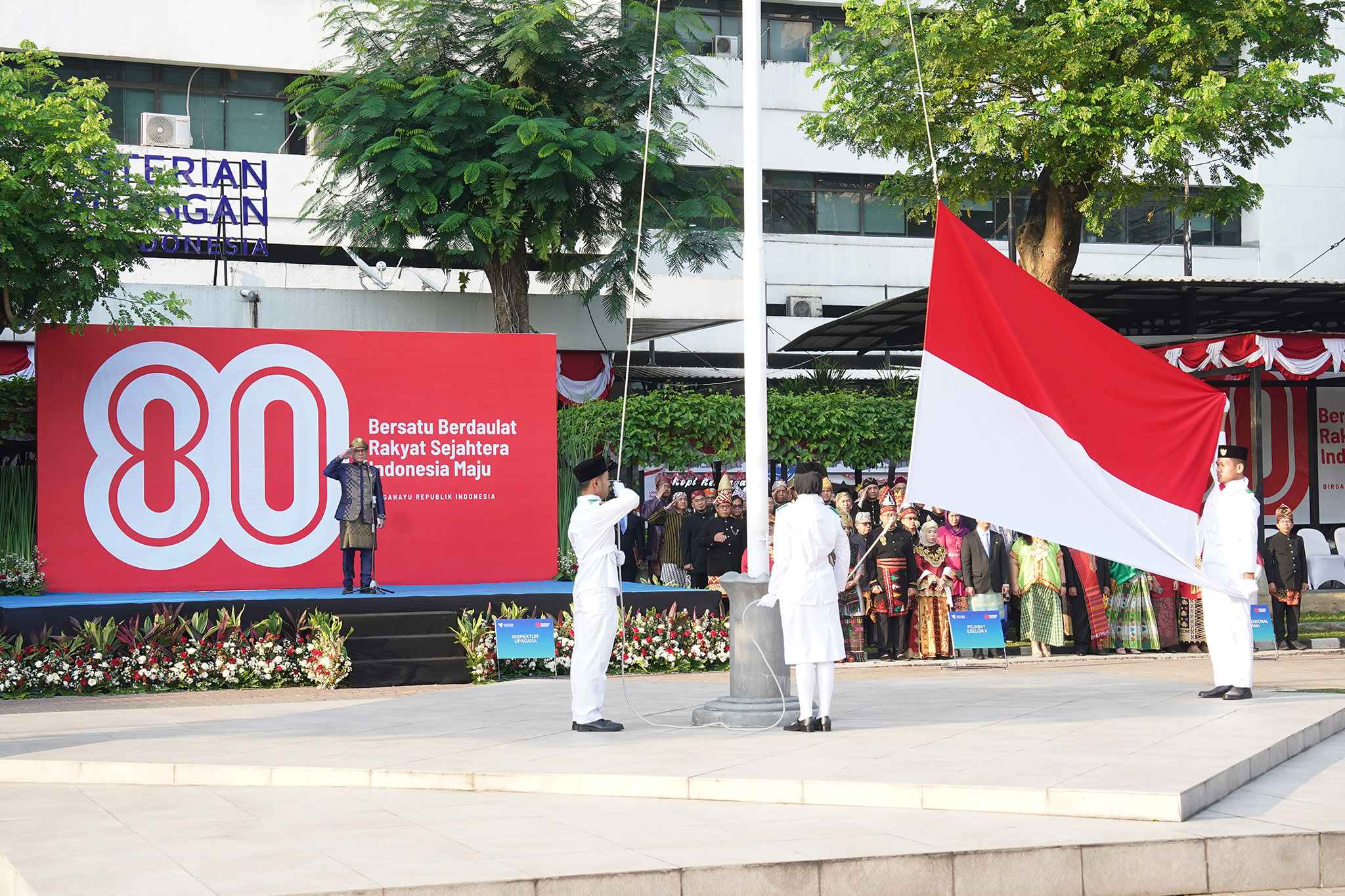 Upacara Peringatan Hari Ulang Tahun ke-80 Republik Indonesia di Lingkungan Kemendag