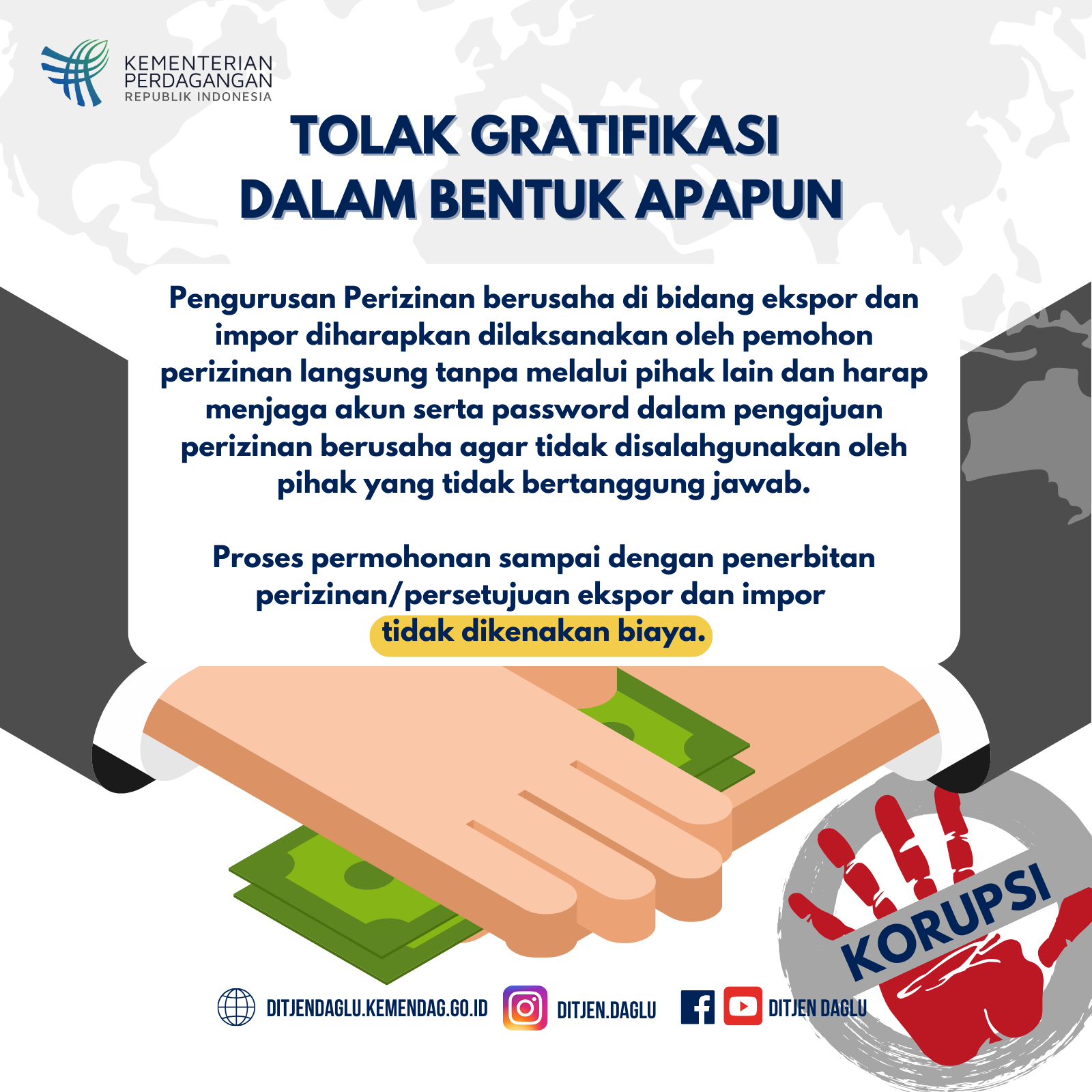 Kemendag Tolak Gratifikasi Dalam Bentuk Apapun